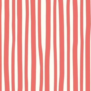 (MEDIUM) Sketchy Stripes in Poppy Red