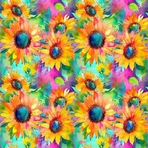 Small Bold Colorful Sunflowers