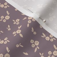 Petite blooms: subtle floral pattern in purple XS