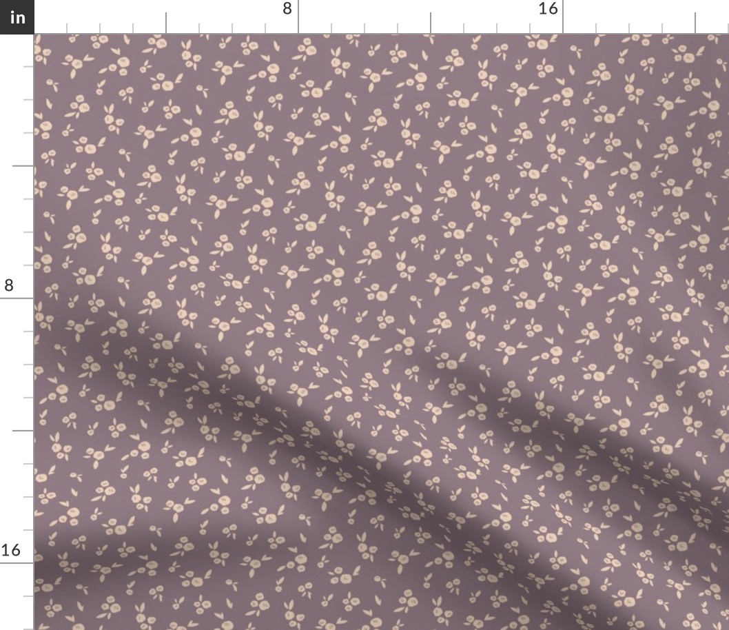 Petite blooms: subtle floral pattern in purple XS