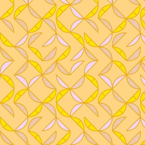 Modern Arches Yellow Geometric Mod Pattern