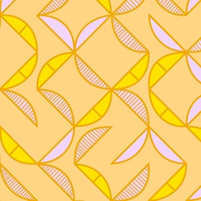 Modern Arches Yellow Geometric Mod Pattern