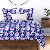 Large Sugar Skulls Purple and Blue