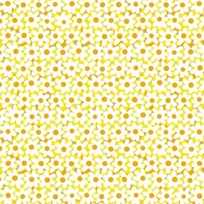 Retro Mod Daisies Pattern in Sunny Yellow Field