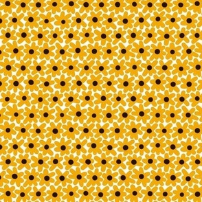 Retro Mod Daisies Pattern in Black and Gold