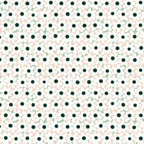 Retro Mod Daisies Pattern in White and Green