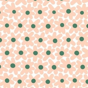 Retro Mod Daisies Pattern in Pink and Green