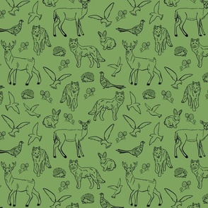 Saint_Francis woodland animals _green