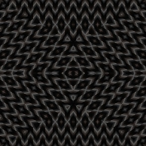 Geometric pattern, Gray, brown ornament on a black background.