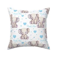 Safari Animals Elephant Blue Baby Boy Nursery Personalized 