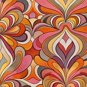 Luscious Swirling Floral - 70s Inspired Design