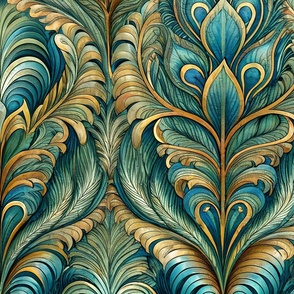 Art Nouveau Peacock Feathers