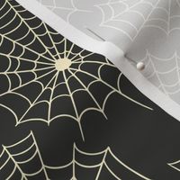 Halloween Spider Web Seamless Pattern on Grey