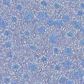 monochrome small blue blurry flowers