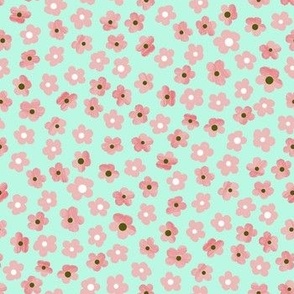 Pink Ditsy Floral mint 
