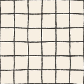 Hand Drawn Grid Lines 12in Cream