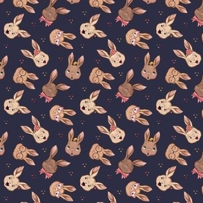 Sweet Bunnies tossed on Bunny Blue Small