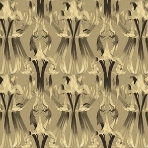 Hollywood Regency - Art Nouveau Botanicals - Trumpeting Angels - Champagne Gold Gradient 2
