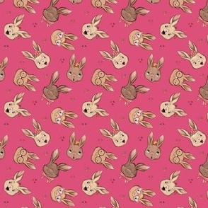 Sweet Bunnies on Bunny Pink small