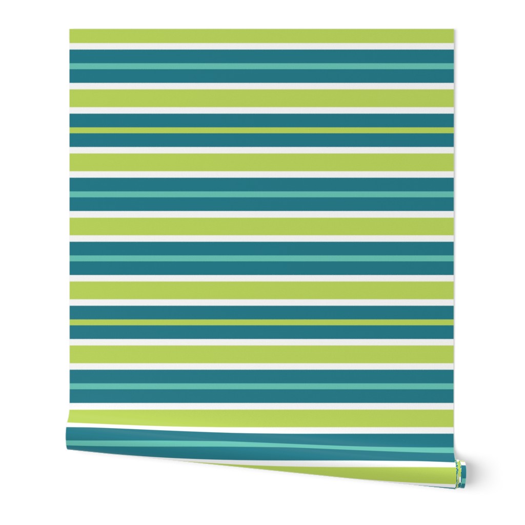 Summer Stripes Blue and Green