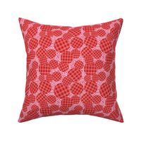 Red cross hatch, monochromatic  hand drawn geometric, vintage feed sack inspired for quilting