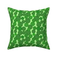 Green round monochromatic  hand drawn geometric, vintage feed sack inspired for quilting