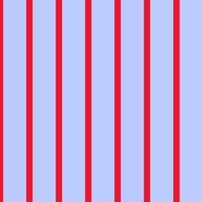 Clashing colors periwinkle blue and bright red stripe | circus theme stripe | bold daring | hickory pinstripe