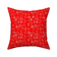 Flutterby Toile White on Red