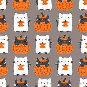 large halloween cats / gray