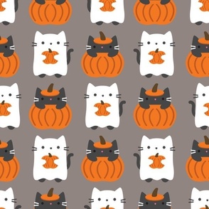 medium halloween cats / gray