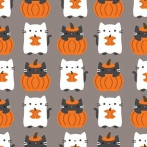 small halloween cats / gray