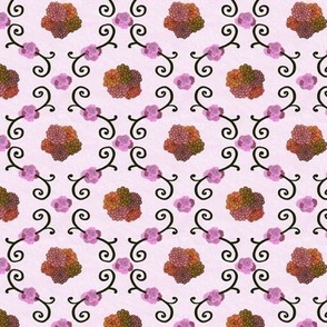 Hydrangeas Floral Iron Trellis – Pink Orange Cream, Small