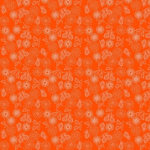 Flutterby Toile White on Orange