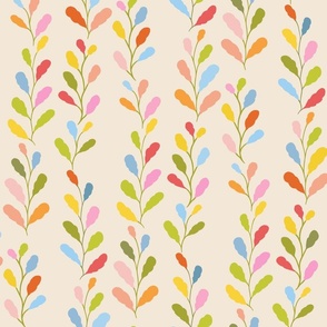Colorful Rainbow Wavy Leaves // muted
