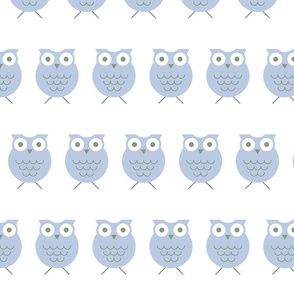 Owls - Light Slate Blue - Halloween - Kids - Nursery - Pastel Colors - Sweet Animals - Geometric - Birds