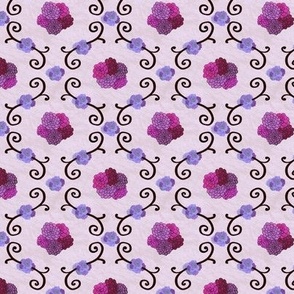 Hydrangeas Floral Iron Trellis – Pink Purple Magenta, Small