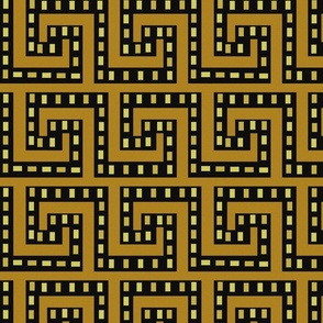 Egyptian border (Greek key) motif gold and black 