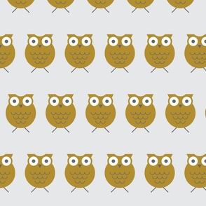 Owls - Mustard and Gray - Halloween - Kids - Nursery - Sweet Animals - Geometric - Birds