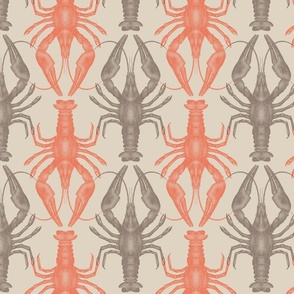 Sands of Time - Lobster Beach Pattern with Vintage Textures