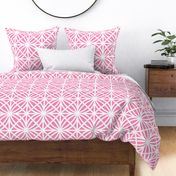 Bright Pink Trellis Geometric in Candy Pink and White - Large - Palm Beach Lattice, Tropical Pink Geometric, Palm Springs Breeze Block