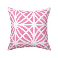 Bright Pink Trellis Geometric in Candy Pink and White - Large - Palm Beach Lattice, Tropical Pink Geometric, Palm Springs Breeze Block
