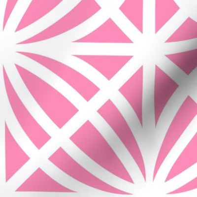 Bright Pink Trellis Geometric in Candy Pink and White - Large - Palm Beach Lattice, Tropical Pink Geometric, Palm Springs Breeze Block