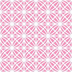 Bright Pink Trellis Geometric in Candy Pink and White - Medium - Palm Beach Lattice, Tropical Pink Geometric, Palm Springs Breeze Block