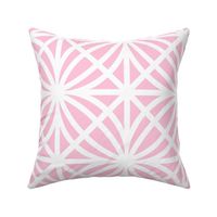 Pink Trellis Geometric in Pastel Pink and White - Large - Palm Beach Lattice, Pink and White Geometric, Baby Girl Nursery