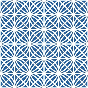 Navy Trellis Geometric in Navy Blue and White - Medium - Hamptons Geometric, Navy and White, Hamptons Navy