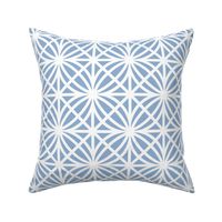 Soft Blue Trellis Geometric in Blue-Gray and White - Medium - Coastal Blue and White, Coastal Geometric, Palm Beach Lattice