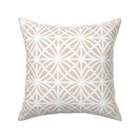 Neutral Trellis Geometric in Beige and White - Medium - Classic Beige Geometric, Neutral Coastal Geometric, Palm Beach Lattice