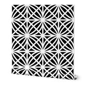 Vintage Glamour Black Trellis Geometric - Large - Black and White Geometric, Art Deco, Hollywood Regency