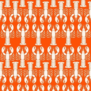 crustacean seamless bright orange Lobster fabric