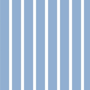 Soft Blue Stripes (Vertical) in Blue-Gray and White - Large - Coastal Grandmother, Nautical Stripes, Classic Stripes